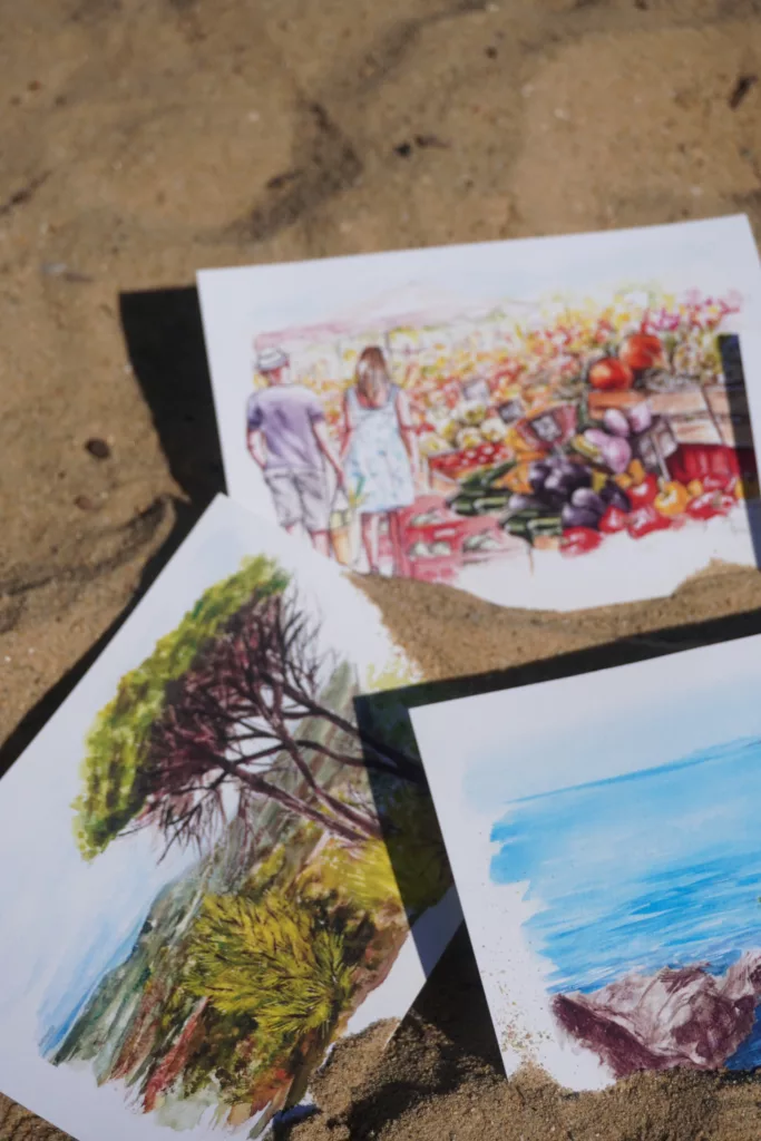 cartes postales a envoyer pdt les vacances du carnet de voyage